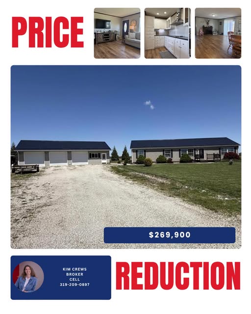 Price Reduction: 11990 245th Street, Mediapolis