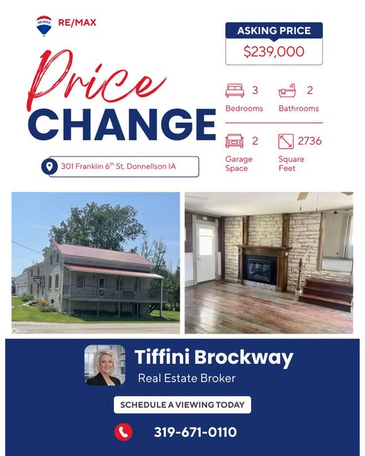 Price Reduction: 301 Franklin 6th St, Donnellson